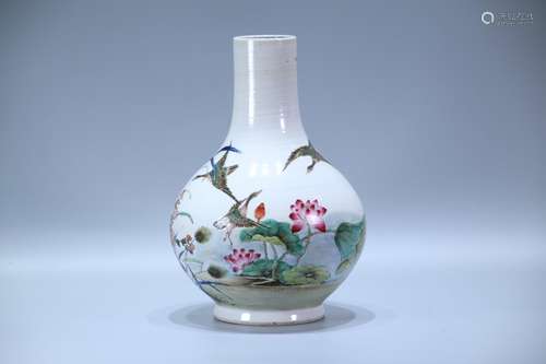 A Famille Rose Auspicious Pattern Vase