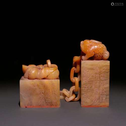 Pair Of Tianhuang Stone Seals