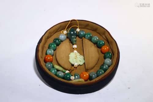 A Jadeite 18 Beads Bangle