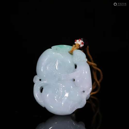 A Jadeite Auspicious Pattern Pendant