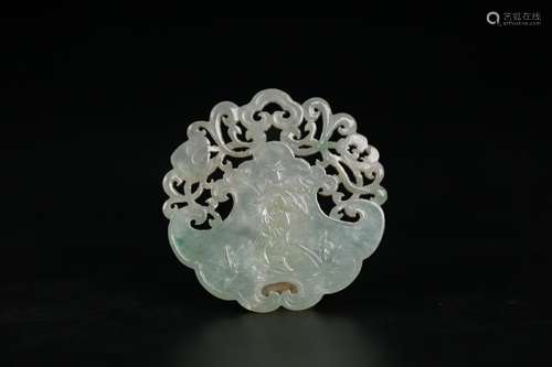 A Jadeite Figure Carved Pendant