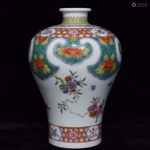 A Famille Rose Painted Porcelain Meiping