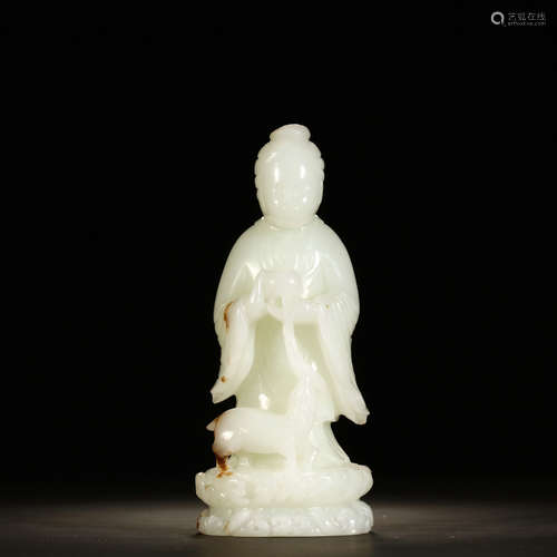 A Hetian Jade Guanyin Statue