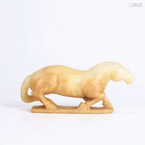 A Hetian Jade Carved Horse Ornament