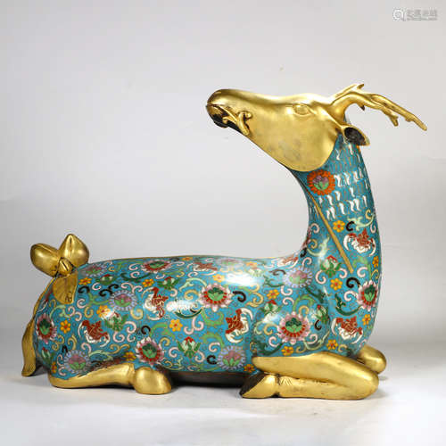 A Floral Enamel Deer Ornament