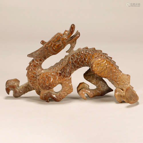 A Jade Carved Dragon Ornament