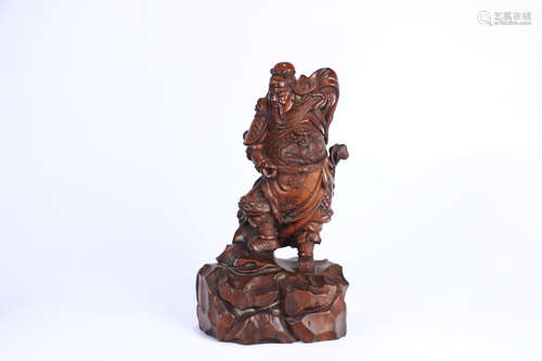 A Boxwood Carved Statue of The Duke Guan