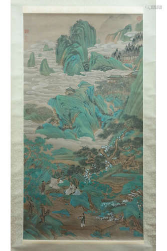 A Chinese Landscape Painting, Qiu Ying Mark