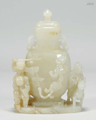 A White Jade Carved Vase