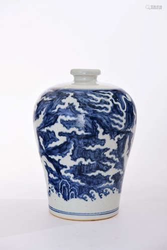 A Blue and White Dragon Porcelain Meiping