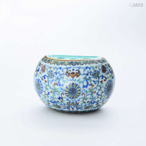 A Doucai  Interlocking Lotus  Porcelain Wall Vase