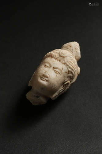 A White Marble Carved Bodhisattva s Head Ornament