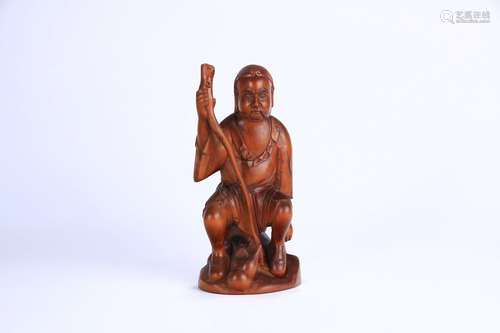 A Boxwood Carved Figure Ornament