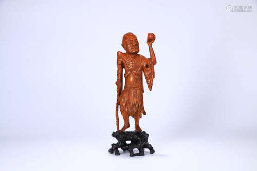 A Boxwood Carved Arhat Ornament