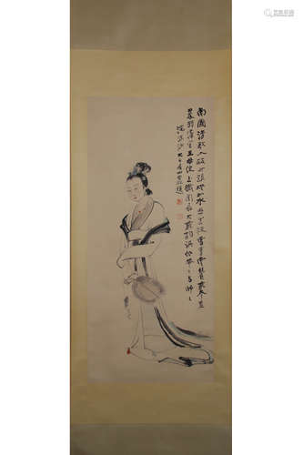 A Chinese Figure Painting, Zhang Daqian Mark