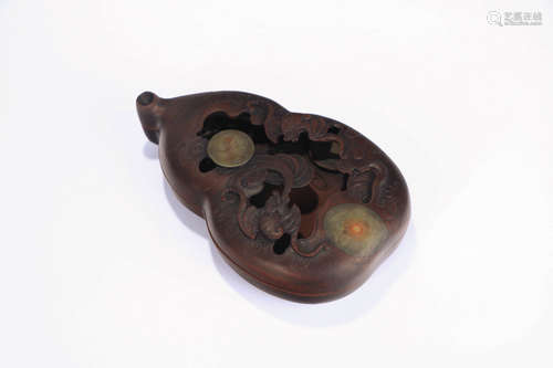 A Purple Duan Stone Gourd-shaped Inkslab