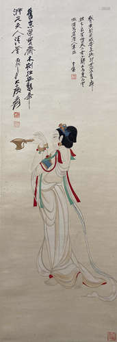 A Chinese Figure Painting, Zhang Daqian Mark