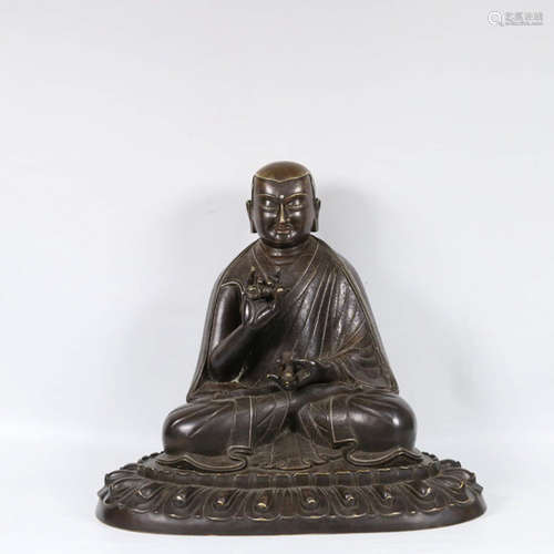 A Copper Guru Buddha Statue