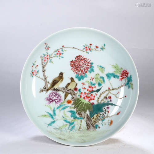 A Flower&Bird Pattern Porcelain Plate