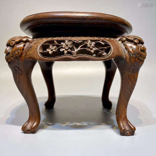 A Rosewood Carved Stool