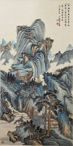 A Chinese Landscape Painting Scroll, Zhang Shiyuan Mark