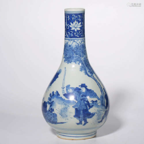 A Blue and White Figure Porcelain Vase