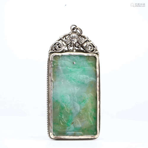 A Silver Coating Jadeite Pendant