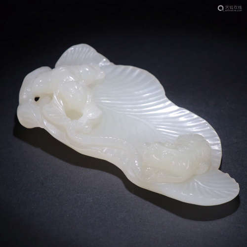 A White Jade Boy Carved Brush Tian