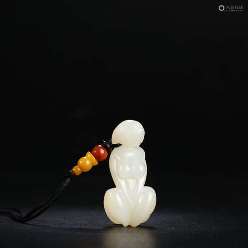 A Hetian Jade Carved Woman Pendant