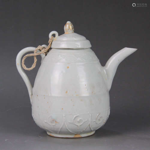 A Floral Carved Porcelain Ewer