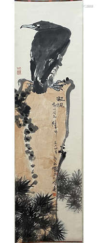 A Chinese Flower&bird Painting Scroll, Pan Tainshou Mark