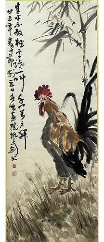 A Chinese Flower&bird Painting Scroll, Gao Jianfu Mark