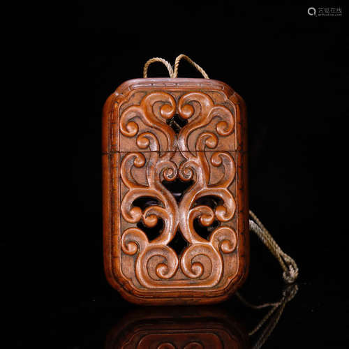 A Boxwood Carved Lucid Ganoderma Pattern Sachet