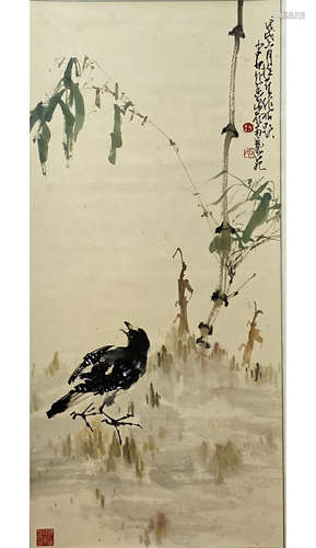 A Chinese Flower&bird Painting Scroll, Zhao Shao'ang Mark