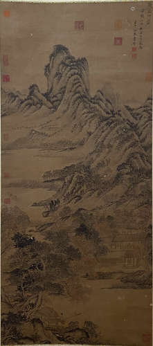 A Chinese Landscape Painting Scroll, Wang Meng Mark