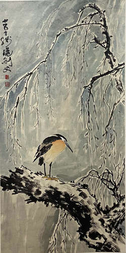 A Chinese Flower&bird Painting Scroll, Gao Jianfu Mark