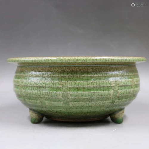 A Longquan Kiln Celadon Three-legged Incense Burner