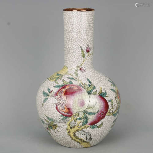 A Famille Rose Pomegranate Porcelain Tianqiuping