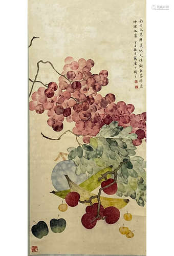 A Chinese Flower&bird Painting Scroll, Ding Fuzhi Mark