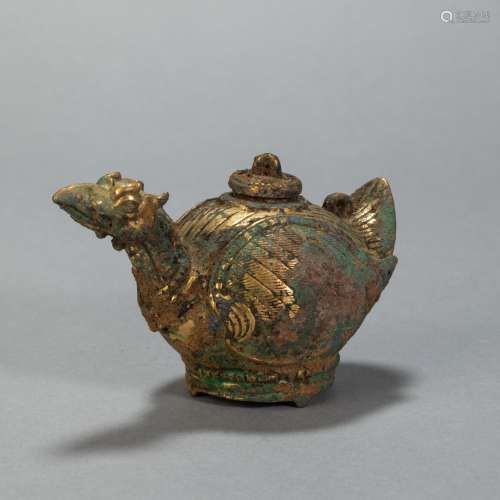 Copper and Gilding Bird from Tang