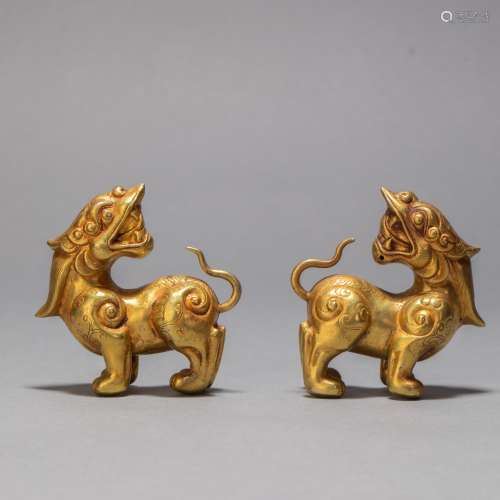 Silvering and Gilding Lion from Tang