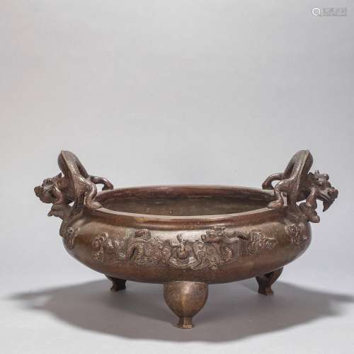 Copper Censer in dragon form from Ming