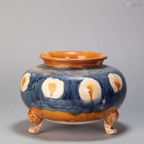 Three Coloured Pot in Three footed from Tang
