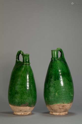 Green Glazed Vase in Chicken Head form from Liao