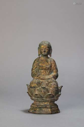 Copper and Golden Buddha Staue from Liao