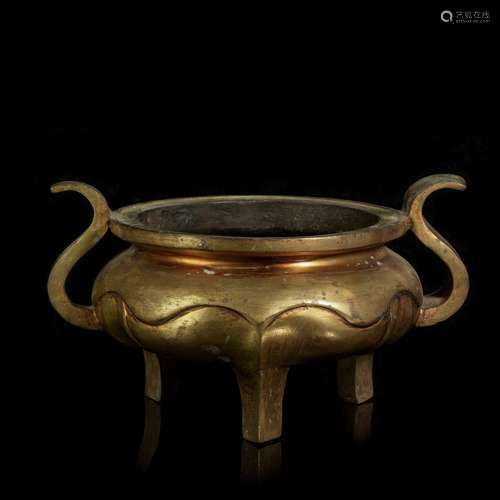 Copper and Golden Censer from Ming