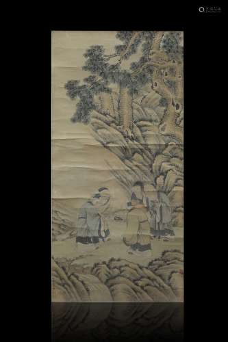 LengMei Ink Painting Vertical Scroll from Qing