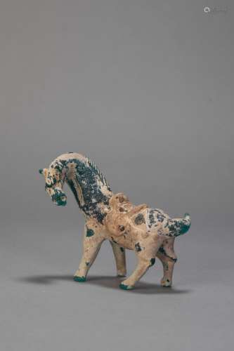 Coloured Glazed Horse Statue from Tang