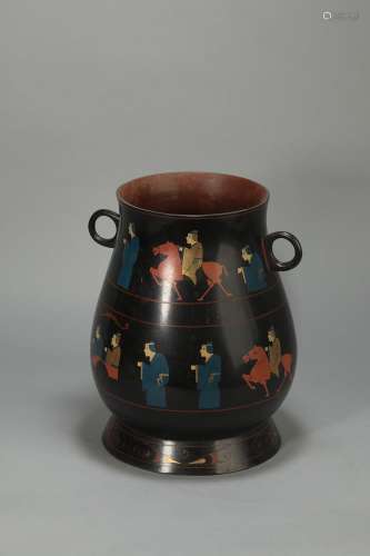 Lacquerware Vase in Human Grain from Han
