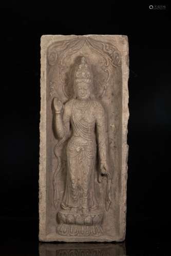 Stone Carved Avalokitesvara Buddha Statue from Northern Qi